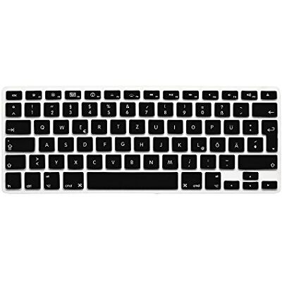 SYSTEM-S Protezione in silicone per tastiera QWERTZ per MacBook Pro 13" 15" 17" iMac MacBook Air 13" in nero SYSTEM-S Protezione in silicone per tastiera QWERTZ per MacBook Pro 13" 15" 17" iMac MacBook Air 13" in nero