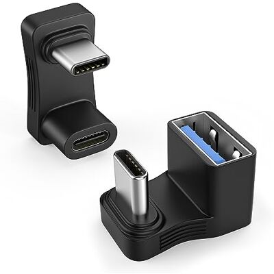 MoKo Adattatore USB-C da Maschio a USB A/C Femmina a 180 Gradi, Nero PD 100W Ricarica Rapida Trasferimento video 4K Connettore a Gomito USB-C per Steam Deck,Nintendo Switch,Laptop,Tablet,Phone MoKo Adattatore USB-C da Maschio a USB A/C Femmina a 180 Gradi, Nero PD 100W Ricarica Rapida Trasferimento video 4K Connettore a Gomito USB-C per Steam Deck,Nintendo Switch,Laptop,Tablet,Phone