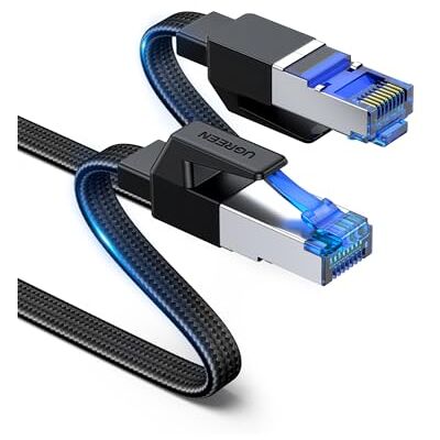 UGREEN Cat 8 Cavo Ethernet Rj45 40Gbps 2000MHz Piatto Nylon (3M) UGREEN Cat 8 Cavo Ethernet Rj45 40Gbps 2000MHz Piatto Nylon (3M)