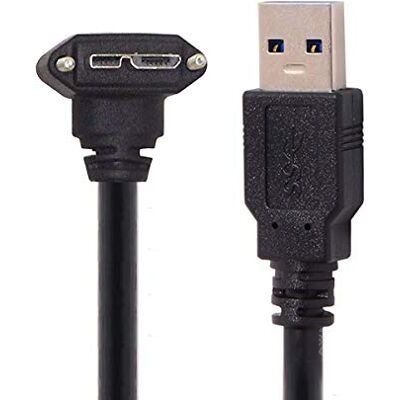 chenyang USB 3.0 a USB 3.0 Micro-B cavo dati con supporto a vite per macchina fotografica industriale 90 gradi giù angolato 1.2M chenyang USB 3.0 a USB 3.0 Micro-B cavo dati con supporto a vite per macchina fotografica industriale 90 gradi giù angolato 1.2M