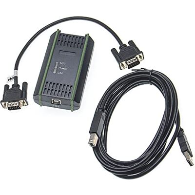 vhbw Cavo di programmazione USB PLC, MPI sostituisce Siemens 6ES7 972-0CB20-0XA0 per radio Adattatore seriale, nero vhbw Cavo di programmazione USB PLC, MPI sostituisce Siemens 6ES7 972-0CB20-0XA0 per radio Adattatore seriale, nero