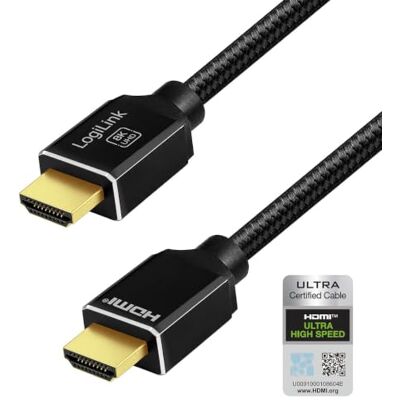 Logilink Cavo di collegamento HDMI certificato (maschio/maschio), risoluzione UHD fino a 8K/60 Hz, velocità dati fino a 48 Gbps, eARC, Dynamic HDR, VRR, ALLM, lunghezza: 5 m Logilink Cavo di collegamento HDMI certificato (maschio/maschio), risoluzione UHD fino a 8K/60 Hz, velocità dati fino a 48 Gbps, eARC, Dynamic HDR, VRR, ALLM, lunghezza: 5 m