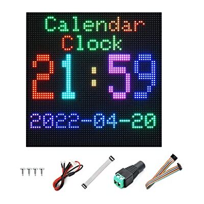 Waveshare Pannello a Matrice LED RGB 64×64 pixel, 3mm Pitch, 4096 Individuali LED RGB Display a Colori Supporto Arduino, Raspberry Pi, Luminosità Regolabile Waveshare Pannello a Matrice LED RGB 64×64 pixel, 3mm Pitch, 4096 Individuali LED RGB Display a Colori Supporto Arduino, Raspberry Pi, Luminosità Regolabile