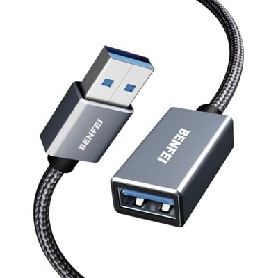 BENFEI Cavo di prolunga USB 3.0 da 1M, intrecciato in nylon, compatibile con webcam, fotocamera, telefono, hub USB, mouse, tastiera, stampante, disco rigido, cuffia. BENFEI Cavo di prolunga USB 3.0 da 1M, intrecciato in nylon, compatibile con webcam, fotocamera, telefono, hub USB, mouse, tastiera, stampante, disco rigido, cuffia.