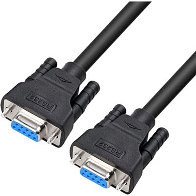 DTECH DB9 RS232 Cavo seriale da femmina a femmina, cavo null modem croce e cavo TX/RX, per comunicazioni dati (5 m, colore: nero) DTECH DB9 RS232 Cavo seriale da femmina a femmina, cavo null modem croce e cavo TX/RX, per comunicazioni dati (5 m, colore: nero)