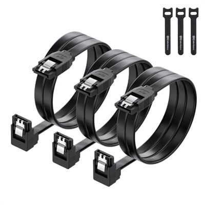 Cable Matters Confezione da 3 Cavo SATA III angolato 6 Gbit/s, 60 cm, Nero 6 Gbit/s, Cavo SATA 3, Cavo SATA per SSD, Cavo SATA, Angolato cavo dati, HDD, CD / DVD, Dischi rigidi Cable Matters Confezione da 3 Cavo SATA III angolato 6 Gbit/s, 60 cm, Nero 6 Gbit/s, Cavo SATA 3, Cavo SATA per SSD, Cavo SATA, Angolato cavo dati, HDD, CD / DVD, Dischi rigidi