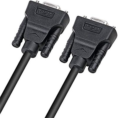 DTECH DB9 RS232 Cavo Seriale Femmina a Femmina Cavo Modem Zero Handshake Completo 7 Fili Crossover per la comunicazione dati (3 metri, nero) DTECH DB9 RS232 Cavo Seriale Femmina a Femmina Cavo Modem Zero Handshake Completo 7 Fili Crossover per la comunicazione dati (3 metri, nero)