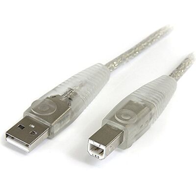 StarTech .com USB2HAB15T Cavo USB 2.0 per Stampante, A/B, M/M, 4.57 m, Trasparente StarTech .com USB2HAB15T Cavo USB 2.0 per Stampante, A/B, M/M, 4.57 m, Trasparente