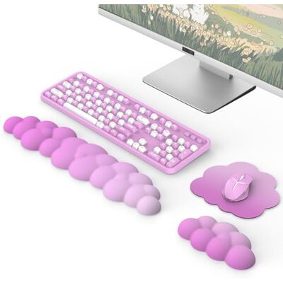 MoKo Supporto Polso Nuvola Per Tastiera E Mouse Con Tappetino, Rosa Supporto Polso Ergonomico Nuvola Per Tastiera E Mouse, Poliestere Resistente, Per Ufficio, Gaming, PC E Notebook MoKo Supporto Polso Nuvola Per Tastiera E Mouse Con Tappetino, Rosa Supporto Polso Ergonomico Nuvola Per Tastiera E Mouse, Poliestere Resistente, Per Ufficio, Gaming, PC E Notebook