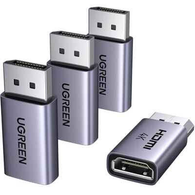 UGREEN Adattatore DisplayPort a HDMI 4K 30Hz 2K 60Hz 1080P 120Hz 4 Pezzi Convertitore DisplayPort Unidirezionale Maschio a HDMI Femmina in Alluminio Compatibile per Laptop TV Projector UGREEN Adattatore DisplayPort a HDMI 4K 30Hz 2K 60Hz 1080P 120Hz 4 Pezzi Convertitore DisplayPort Unidirezionale Maschio a HDMI Femmina in Alluminio Compatibile per Laptop TV Projector