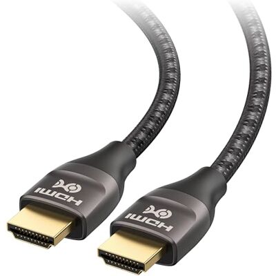 Cable Matters Cavo HDMI Ultra da con connettori in metalloo, 2 m, 8K 4K@120Hz, Intrecciato HDMI cavo 2.1, EARC HDMI cavo, HDR, Grafite, PS5, Xbox Series X / S Cable Matters Cavo HDMI Ultra da con connettori in metalloo, 2 m, 8K 4K@120Hz, Intrecciato HDMI cavo 2.1, EARC HDMI cavo, HDR, Grafite, PS5, Xbox Series X / S