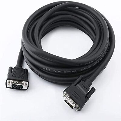 DTech 8 m VGA computer monitor cavo 1080p ad alta risoluzione 15 pin cavo VGA a VGA per proiettore schermo nero DTech 8 m VGA computer monitor cavo 1080p ad alta risoluzione 15 pin cavo VGA a VGA per proiettore schermo nero
