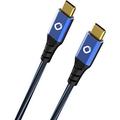 OEHLBACH USB Plus CC USB-Kabel für Smartphones 2 x Typ C 3.1 PVC-Mantel OFC, blau/schwarz 2,0m OEHLBACH USB Plus CC USB-Kabel für Smartphones 2 x Typ C 3.1 PVC-Mantel OFC, blau/schwarz 2,0m