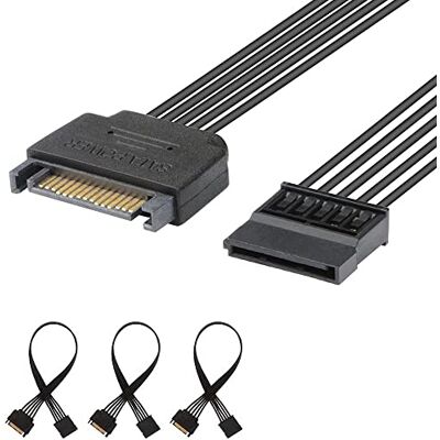 J&D Cavo di prolunga SATA a 15 pin (3 pezzi) da maschio a femmina, 10", nero (confezione da 3) J&D Cavo di prolunga SATA a 15 pin (3 pezzi) da maschio a femmina, 10", nero (confezione da 3)