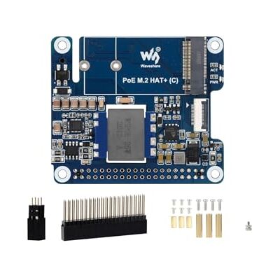 Waveshare PCIe a M.2 con alimentatore Ethernet PoE HAT per Raspberry Pi 5, supporto NVMe Protocol M.2 Solid State Drive in 2230/2242, standard di rete IEEE 802.3af/at PoE, uscita di potenza 5V 5A Waveshare PCIe a M.2 con alimentatore Ethernet PoE HAT per Raspberry Pi 5, supporto NVMe Protocol M.2 Solid State Drive in 2230/2242, standard di rete IEEE 802.3af/at PoE, uscita di potenza 5V 5A