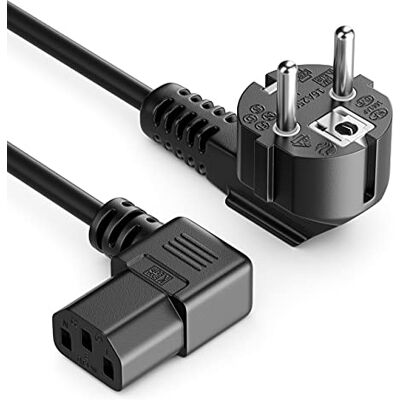 deleyCON 1m Cavo Alimentazione Corrente Linea con Spina Tipo F (CEE 7/7) 90° Angolato a Presa C13 90° Angolata Destra PC Computer Monitor Stampante Proiettore Nero deleyCON 1m Cavo Alimentazione Corrente Linea con Spina Tipo F (CEE 7/7) 90° Angolato a Presa C13 90° Angolata Destra PC Computer Monitor Stampante Proiettore Nero