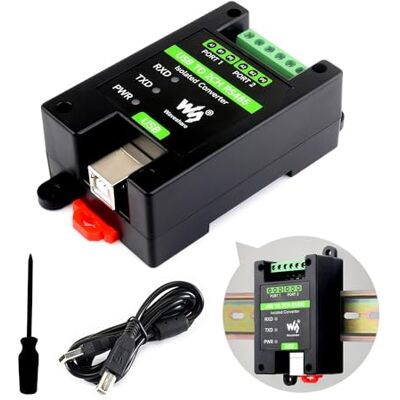 Waveshare USB to 2CH RS485 Industrial Grade Isolated Converter, Onboard Original FT2232HL Chip, USB to RS485 Adapter, Multiple Protection Circuits, Wall-Mount and Rail-Mount Support Waveshare USB to 2CH RS485 Industrial Grade Isolated Converter, Onboard Original FT2232HL Chip, USB to RS485 Adapter, Multiple Protection Circuits, Wall-Mount and Rail-Mount Support