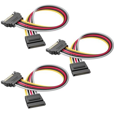 Cable Matters Pacco da 3 Cavo 15 Pin SATA-20cm SATA cavo, SATA prolunga, SATA maschio / femmina cavo, SATA maschio a femmina prolunga Cable Matters Pacco da 3 Cavo 15 Pin SATA-20cm SATA cavo, SATA prolunga, SATA maschio / femmina cavo, SATA maschio a femmina prolunga