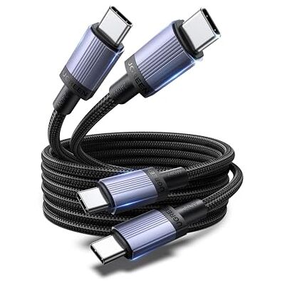 UGREEN 2 Pezzi Cavo USB C 240W Ricarica Rapida Nylon Intrecciato (3M) Type C PD 3.1, Compatible con iPhone 18 Pro Max/17/16/15, iPad, Galaxy S26/S25/S24, Pixel 10/9, ecc. UGREEN 2 Pezzi Cavo USB C 240W Ricarica Rapida Nylon Intrecciato (3M) Type C PD 3.1, Compatible con iPhone 18 Pro Max/17/16/15, iPad, Galaxy S26/S25/S24, Pixel 10/9, ecc.