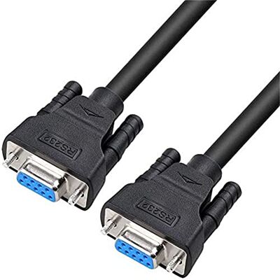 DTECH DB9 RS232 Cavo Seriale Femmina a Femmina Cavo Modem Null Handshake Completo Crossover a 7 Fili per la Comunicazione Dati (1,5 metri, nero) DTECH DB9 RS232 Cavo Seriale Femmina a Femmina Cavo Modem Null Handshake Completo Crossover a 7 Fili per la Comunicazione Dati (1,5 metri, nero)