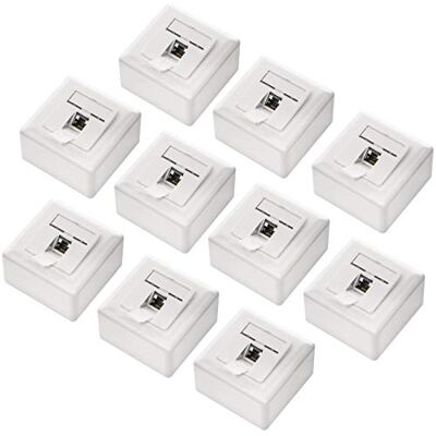 deleyCON 10x CAT 6 Universale Presa di Rete 1x Porta RJ45 Schermato Superficie o Filo 1 Gigabit Ethernet Rete EIA/TIA 568A&B Bianco deleyCON 10x CAT 6 Universale Presa di Rete 1x Porta RJ45 Schermato Superficie o Filo 1 Gigabit Ethernet Rete EIA/TIA 568A&B Bianco