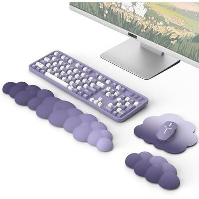 MoKo Supporto Polso Nuvola Per Tastiera E Mouse Con Tappetino, Viola Supporto Polso Ergonomico Nuvola Per Tastiera E Mouse, Poliestere Resistente, Per Ufficio, Gaming, PC E Notebook MoKo Supporto Polso Nuvola Per Tastiera E Mouse Con Tappetino, Viola Supporto Polso Ergonomico Nuvola Per Tastiera E Mouse, Poliestere Resistente, Per Ufficio, Gaming, PC E Notebook