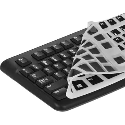 kwmobile Protezione Tastiera Americana Compatibile con Logitech K120 Cover Tastiera Inglese US Copertina Silicone Nero kwmobile Protezione Tastiera Americana Compatibile con Logitech K120 Cover Tastiera Inglese US Copertina Silicone Nero