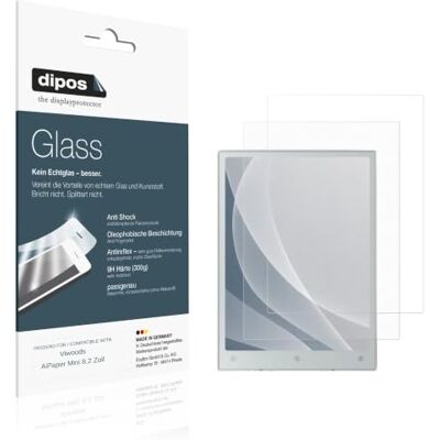 dipos 2x Pellicola Protettiva 9H opaca per Viwoods AiPaper Mini 8.2 Zoll Antiriflesso, non si rompe e non si scheggia, non è vero vetro, Anti-Shock, antigraffio, senza bolle, autoadesiva dipos 2x Pellicola Protettiva 9H opaca per Viwoods AiPaper Mini 8.2 Zoll Antiriflesso, non si rompe e non si scheggia, non è vero vetro, Anti-Shock, antigraffio, senza bolle, autoadesiva
