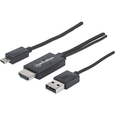 Manhattan Cavo Porta MHL HDMI a Micro USB Nero Nero MHL-Anschlusskabel HDMI Auf Micro USB, 11-polig Manhattan Cavo Porta MHL HDMI a Micro USB Nero Nero MHL-Anschlusskabel HDMI Auf Micro USB, 11-polig