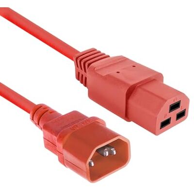 ACT C14 C21 Cavo di Alimentazione C21 Femmina a C14 Spina Prolunga IEC 60320 Cavo di Alimentazione 2 m Rosso per Server PDU UPS ACT C14 C21 Cavo di Alimentazione C21 Femmina a C14 Spina Prolunga IEC 60320 Cavo di Alimentazione 2 m Rosso per Server PDU UPS