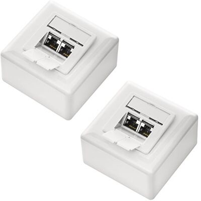 deleyCON 2x CAT 6 Universale Presa di Rete 2x Porta RJ45 Schermato Superficie o Filo 1 Gigabit Ethernet Rete EIA/TIA 568A&B Bianco deleyCON 2x CAT 6 Universale Presa di Rete 2x Porta RJ45 Schermato Superficie o Filo 1 Gigabit Ethernet Rete EIA/TIA 568A&B Bianco