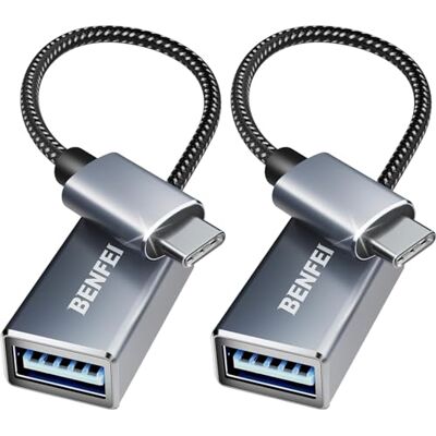 BENFEI Adattatore USB C a USB 3.0 2 confezione, adattatore USB Type-C a USB 3.0, compatibile per iPhone 15 Pro/Max MacBook Pro/Air 2023 iPad Pro iMac S23 XPS 17 e altro, Grigio BENFEI Adattatore USB C a USB 3.0 2 confezione, adattatore USB Type-C a USB 3.0, compatibile per iPhone 15 Pro/Max MacBook Pro/Air 2023 iPad Pro iMac S23 XPS 17 e altro, Grigio