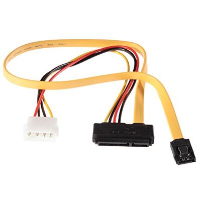 POPPSTAR 1x cavo doppio Sata 3 HDD SSD (fino a 6 GBit/s), adattatore di alimentazione a Y cavo dati (50 cm) e di alimentazione (15 cm), giallo POPPSTAR 1x cavo doppio Sata 3 HDD SSD (fino a 6 GBit/s), adattatore di alimentazione a Y cavo dati (50 cm) e di alimentazione (15 cm), giallo