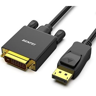 BENFEI Cavo DisplayPort a DVI 4,5M 1080P@60HZ, Unidirezionale DisplayPort Computer a DVI-D Monitor Maschio a Maschio Placcato in Oro per Lenovo dell HP ASUS e Altri Marchi BENFEI Cavo DisplayPort a DVI 4,5M 1080P@60HZ, Unidirezionale DisplayPort Computer a DVI-D Monitor Maschio a Maschio Placcato in Oro per Lenovo dell HP ASUS e Altri Marchi