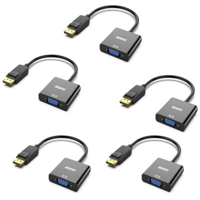BENFEI DisplayPort a VGA 5 pezzi, unidirezionale DisplayPort DP computer a VGA Monitor Adattatore 1080P (maschio a femmina) compatibile per Lenovo Dell HP ASUS BENFEI DisplayPort a VGA 5 pezzi, unidirezionale DisplayPort DP computer a VGA Monitor Adattatore 1080P (maschio a femmina) compatibile per Lenovo Dell HP ASUS