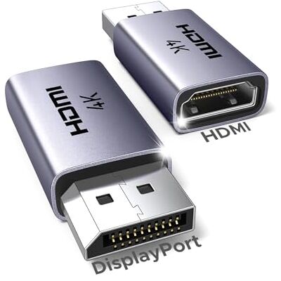 UGREEN Adattatore DisplayPort a HDMI 4K 30Hz 2K 60Hz 1080P 120Hz 2 Pezzi Convertitore DisplayPort Unidirezionale Maschio a HDMI Femmina in Alluminio Compatibile per Laptop TV Projector UGREEN Adattatore DisplayPort a HDMI 4K 30Hz 2K 60Hz 1080P 120Hz 2 Pezzi Convertitore DisplayPort Unidirezionale Maschio a HDMI Femmina in Alluminio Compatibile per Laptop TV Projector