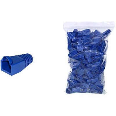 LINK LKPL8B Confezione da 100 Copriconnettori RJ45 da 6 mm per Plug, 8 Poli, Cavo Categoria 5E-6, Blu LINK LKPL8B Confezione da 100 Copriconnettori RJ45 da 6 mm per Plug, 8 Poli, Cavo Categoria 5E-6, Blu
