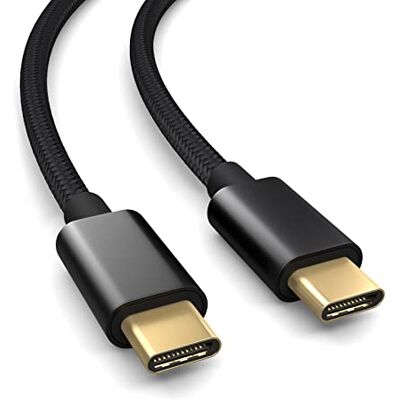 PAXO Cavo da USB C a USB C da 3 m, trasferimento dati a 10 Gbps, USB 3.2 Gen2x1, cavo di ricarica e cavo dati USB tipo C, nero PAXO Cavo da USB C a USB C da 3 m, trasferimento dati a 10 Gbps, USB 3.2 Gen2x1, cavo di ricarica e cavo dati USB tipo C, nero