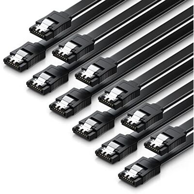 deleyCON 6x 50cm Cavi SATA 3 Set Cavo Dati SATA III HDD SSD Cavo di Collegamento Clip in Metallo 6 GBit/s 2 Connettori Diritti di Tipo L Nero deleyCON 6x 50cm Cavi SATA 3 Set Cavo Dati SATA III HDD SSD Cavo di Collegamento Clip in Metallo 6 GBit/s 2 Connettori Diritti di Tipo L Nero