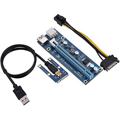 VBESTLIFE Mini PCI-E a PCI Express16x Adattatore Riser estensore 6 Pin con Cavo di Alimentazione SATA per Laptop Estrazione di schede Video Esterne VBESTLIFE Mini PCI-E a PCI Express16x Adattatore Riser estensore 6 Pin con Cavo di Alimentazione SATA per Laptop Estrazione di schede Video Esterne