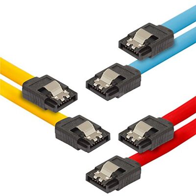 POPPSTAR 3x Cavo SATA 3 per SSD/HDD, 0,5 m, cavo dati con 2 connettori diritti, fino a 6 Gbit/s, giallo, rosso, blu POPPSTAR 3x Cavo SATA 3 per SSD/HDD, 0,5 m, cavo dati con 2 connettori diritti, fino a 6 Gbit/s, giallo, rosso, blu