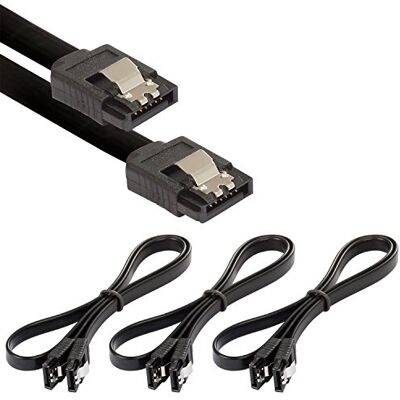 POPPSTAR 3x cavo dati di 0.5m flessibile Sata 3 HDD SSD, connettore dritto, fino a 6 GB/s, nero POPPSTAR 3x cavo dati di 0.5m flessibile Sata 3 HDD SSD, connettore dritto, fino a 6 GB/s, nero