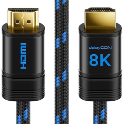 deleyCON 5m 8K Cavo HDMI 2.1 (48G, ULTRA Highspeed) 8K@60Hz 4K@120Hz 2K@144Hz/165Hz EARC HDCP 2.3/2.2 Compatibile con DTS:X Dynamic HDR Dolby Atmos TV PS5 Xbox Soundbar Monitor deleyCON 5m 8K Cavo HDMI 2.1 (48G, ULTRA Highspeed) 8K@60Hz 4K@120Hz 2K@144Hz/165Hz EARC HDCP 2.3/2.2 Compatibile con DTS:X Dynamic HDR Dolby Atmos TV PS5 Xbox Soundbar Monitor