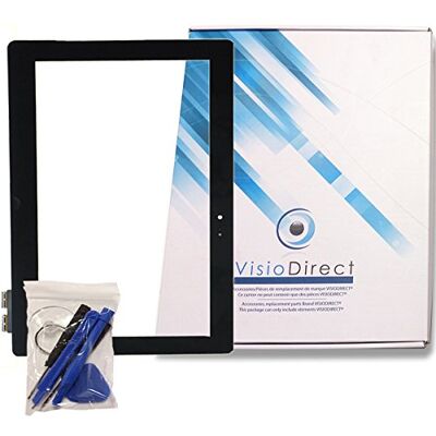 Visiodirect Vetro Schermo Touchscreen per ASUS Transformer Book T100 T100T T100TA Nero + Strumenti Visiodirect Vetro Schermo Touchscreen per ASUS Transformer Book T100 T100T T100TA Nero + Strumenti