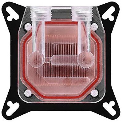 Bewinner Blocco di raffreddamento ad acqua, blocco di raffreddamento ad acqua GPU per computer con coperchio POM, filettatura internazionale generale G1/4, base in rame lavorata con tecnologia anti-ossidazione Bewinner Blocco di raffreddamento ad acqua, blocco di raffreddamento ad acqua GPU per computer con coperchio POM, filettatura internazionale generale G1/4, base in rame lavorata con tecnologia anti-ossidazione