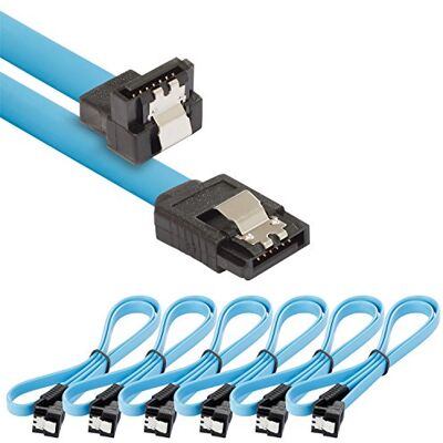 POPPSTAR 6x cavo dati di 0.5m flessibili SATA 3 HDD SSD, connettore dritto su angolato di 90 gradi, fino a 6 GB/s, blu POPPSTAR 6x cavo dati di 0.5m flessibili SATA 3 HDD SSD, connettore dritto su angolato di 90 gradi, fino a 6 GB/s, blu