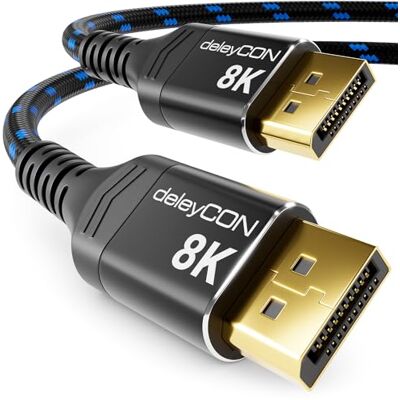 deleyCON 0,5m Cavo DisplayPort 1.4 8K@60Hz 4K@165Hz UHD WQHD HDR deleyCON 0,5m Cavo DisplayPort 1.4 8K@60Hz 4K@165Hz UHD WQHD HDR