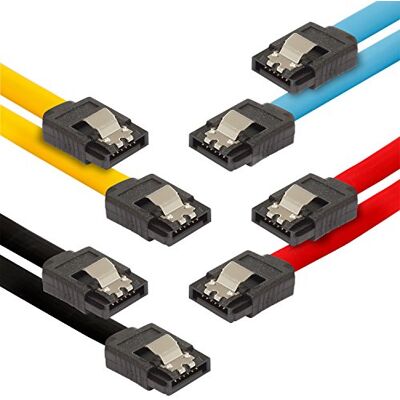 POPPSTAR 4x Cavo SATA 3 per SSD/HDD, 0,5 m, cavo dati con 2 connettori diritti, fino a 6 Gbit/s, nero, giallo, rosso, blu POPPSTAR 4x Cavo SATA 3 per SSD/HDD, 0,5 m, cavo dati con 2 connettori diritti, fino a 6 Gbit/s, nero, giallo, rosso, blu