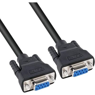 DTECH Cavo seriale DB9 da femmina a femmina a 9 poli dritto (nero, 3 metri) DTECH Cavo seriale DB9 da femmina a femmina a 9 poli dritto (nero, 3 metri)
