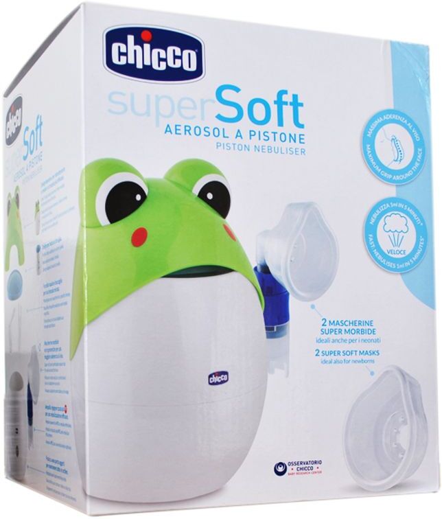 Chicco Apparecchio Per Aerosol A Pistone Super Soft Rana 0m+ Chicco Apparecchio Per Aerosol A Pistone Super Soft Rana 0m+